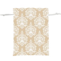 Clean Brown And White Ornament Damask Vintage  Lightweight Drawstring Pouch (xl) by ConteMonfrey