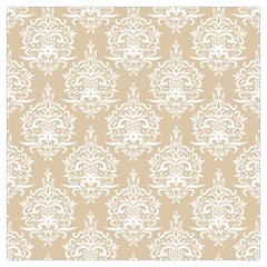 Clean Brown And White Ornament Damask Vintage Lightweight Scarf  by ConteMonfrey