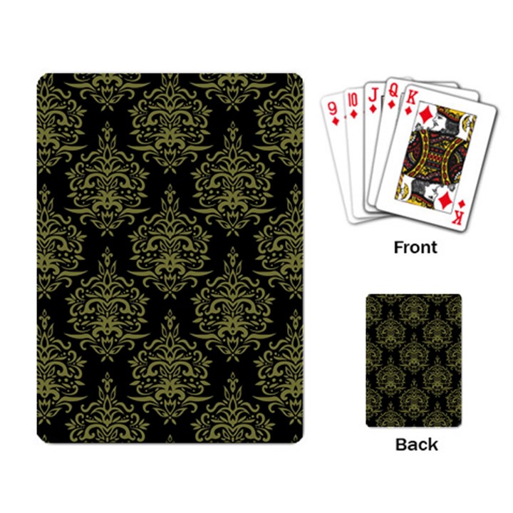 Black And Green Ornament Damask Vintage Playing Cards Single Design (Rectangle)