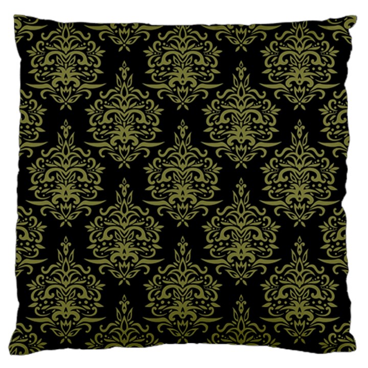 Black And Green Ornament Damask Vintage Standard Flano Cushion Case (One Side)