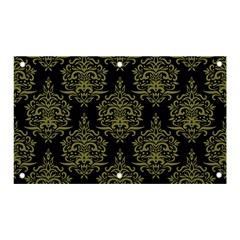 Black And Green Ornament Damask Vintage Banner And Sign 5  X 3  by ConteMonfrey