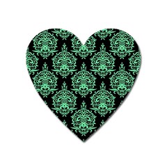 Black And Neon Ornament Damask Vintage Heart Magnet by ConteMonfrey