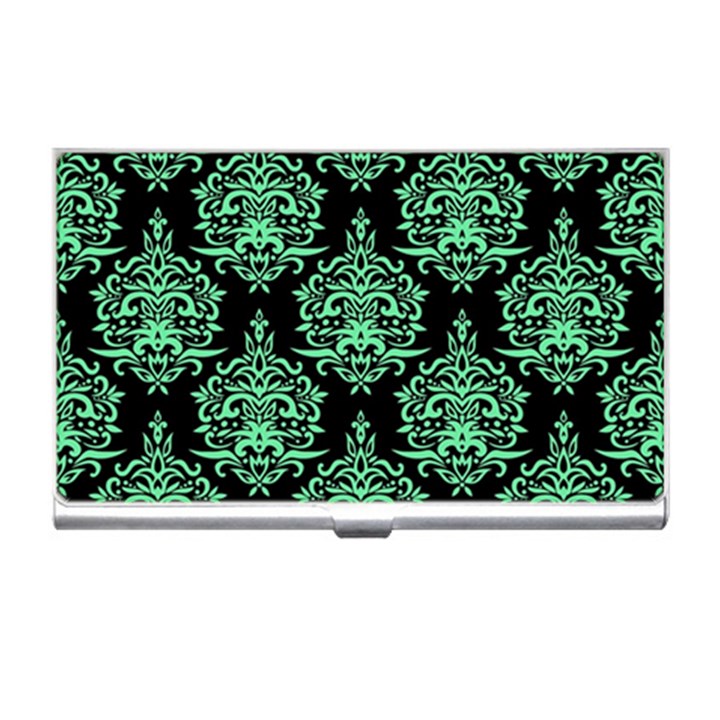 Black And Neon Ornament Damask Vintage Business Card Holder