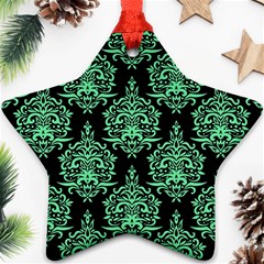 Black And Neon Ornament Damask Vintage Star Ornament (two Sides) by ConteMonfrey