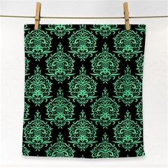 Black And Neon Ornament Damask Vintage Face Towel by ConteMonfrey