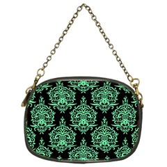 Black And Neon Ornament Damask Vintage Chain Purse (two Sides) by ConteMonfrey