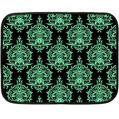 Black And Neon Ornament Damask Vintage Double Sided Fleece Blanket (mini)  by ConteMonfrey