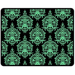 Black And Neon Ornament Damask Vintage Fleece Blanket (medium)  by ConteMonfrey