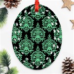 Black And Neon Ornament Damask Vintage Ornament (Oval Filigree) Front