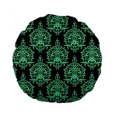 Black And Neon Ornament Damask Vintage Standard 15  Premium Round Cushions by ConteMonfrey