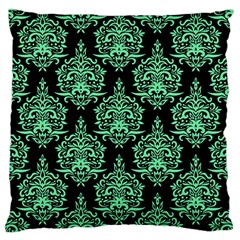 Black And Neon Ornament Damask Vintage Large Flano Cushion Case (two Sides) by ConteMonfrey