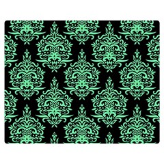 Black And Neon Ornament Damask Vintage Double Sided Flano Blanket (medium)  by ConteMonfrey