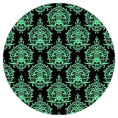 Black And Neon Ornament Damask Vintage Round Trivet by ConteMonfrey