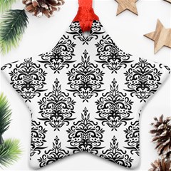 Black And White Ornament Damask Vintage Ornament (star) by ConteMonfrey