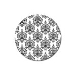 Black And White Ornament Damask Vintage Magnet 3  (Round) Front