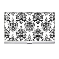 Black And White Ornament Damask Vintage Business Card Holder by ConteMonfrey