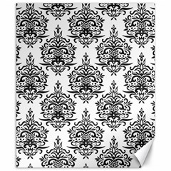 Black And White Ornament Damask Vintage Canvas 8  X 10  by ConteMonfrey