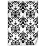 Black And White Ornament Damask Vintage Canvas 12  x 18  11.88 x17.36  Canvas - 1