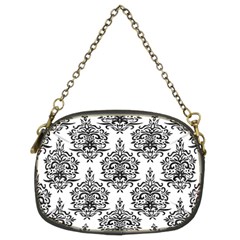 Black And White Ornament Damask Vintage Chain Purse (two Sides) by ConteMonfrey