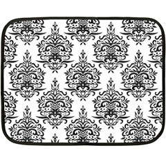 Black And White Ornament Damask Vintage Fleece Blanket (mini) by ConteMonfrey