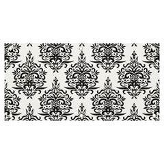 Black And White Ornament Damask Vintage Banner And Sign 6  X 3  by ConteMonfrey