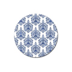 Blue And White Ornament Damask Vintage Magnet 3  (round) by ConteMonfrey