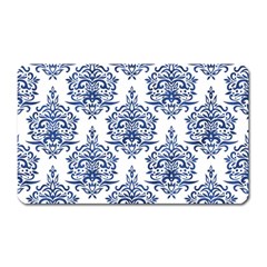 Blue And White Ornament Damask Vintage Magnet (rectangular) by ConteMonfrey