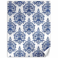 Blue And White Ornament Damask Vintage Canvas 12  X 16  by ConteMonfrey