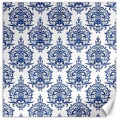 Blue And White Ornament Damask Vintage Canvas 16  X 16  by ConteMonfrey