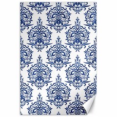 Blue And White Ornament Damask Vintage Canvas 20  X 30  by ConteMonfrey