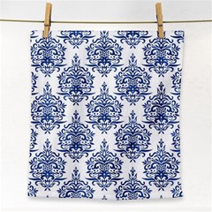 Blue And White Ornament Damask Vintage Face Towel by ConteMonfrey