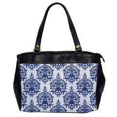 Blue And White Ornament Damask Vintage Oversize Office Handbag by ConteMonfrey