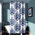 Blue And White Ornament Damask Vintage Shower Curtain 36  x 72  (Stall)  Curtain(36 X72 ) - 33.26 x66.24  Curtain(36 X72 )