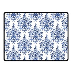 Blue And White Ornament Damask Vintage Double Sided Fleece Blanket (small)  by ConteMonfrey