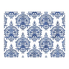 Blue And White Ornament Damask Vintage Double Sided Flano Blanket (mini)  by ConteMonfrey