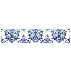 Blue And White Ornament Damask Vintage Small Flano Scarf by ConteMonfrey