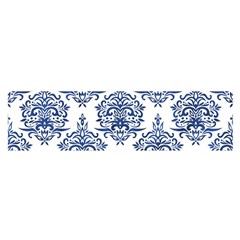 Blue And White Ornament Damask Vintage Oblong Satin Scarf (16  X 60 ) by ConteMonfrey