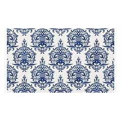 Blue And White Ornament Damask Vintage Banner And Sign 5  X 3  by ConteMonfrey