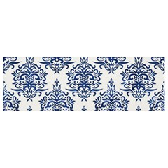 Blue And White Ornament Damask Vintage Banner And Sign 9  X 3  by ConteMonfrey