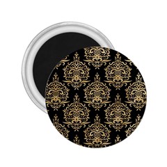 Black And Cream Ornament Damask Vintage 2 25  Magnets by ConteMonfrey