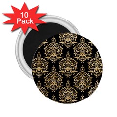 Black And Cream Ornament Damask Vintage 2 25  Magnets (10 Pack) 