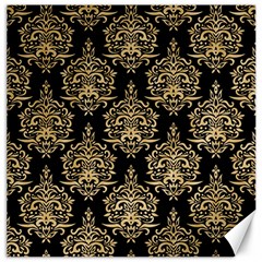 Black And Cream Ornament Damask Vintage Canvas 16  X 16  by ConteMonfrey