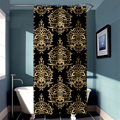 Black And Cream Ornament Damask Vintage Shower Curtain 36  X 72  (stall)  by ConteMonfrey