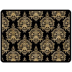 Black And Cream Ornament Damask Vintage Double Sided Fleece Blanket (large)  by ConteMonfrey