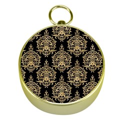 Black And Cream Ornament Damask Vintage Gold Compasses by ConteMonfrey