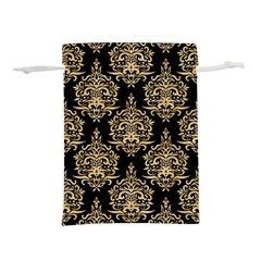 Black And Cream Ornament Damask Vintage Lightweight Drawstring Pouch (m) by ConteMonfrey