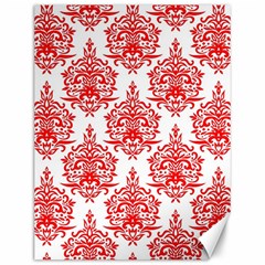 White And Red Ornament Damask Vintage Canvas 12  X 16  by ConteMonfrey