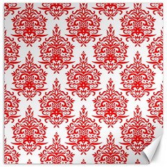 White And Red Ornament Damask Vintage Canvas 20  X 20  by ConteMonfrey