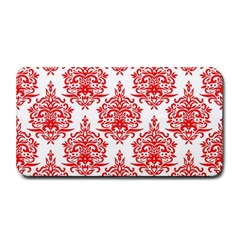 White And Red Ornament Damask Vintage Medium Bar Mats by ConteMonfrey