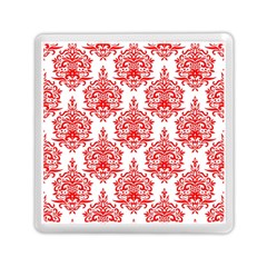 White And Red Ornament Damask Vintage Memory Card Reader (square) by ConteMonfrey